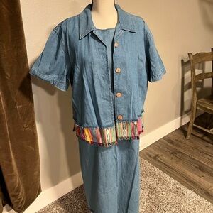 Women’s stone bridge dress with matching top